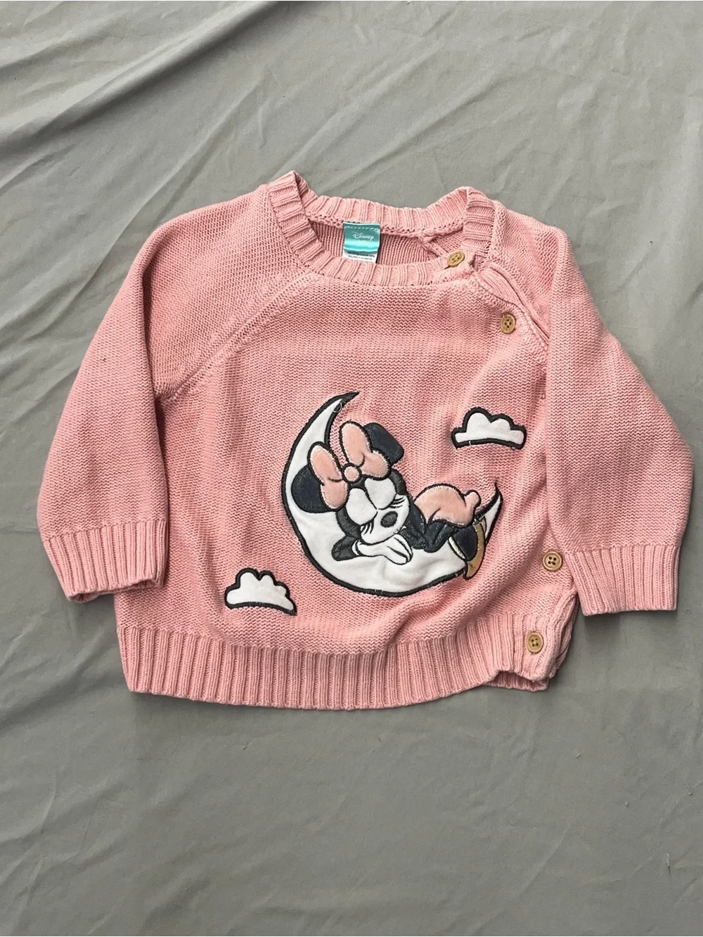 Pink Minnie Mouse Knit Sweater for Girls Size 6/9 Months